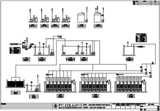 Flow chart xử lý nước thải bằng phương pháp màng lọc KUBOTA, công suất 3000 M3/ngđ.